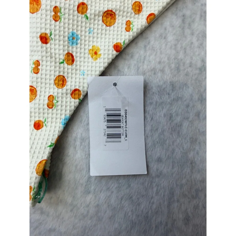 Dippin Daisys Seaport Bikini Bottom Clementine Floral Waffle‎ Knit Large NEW